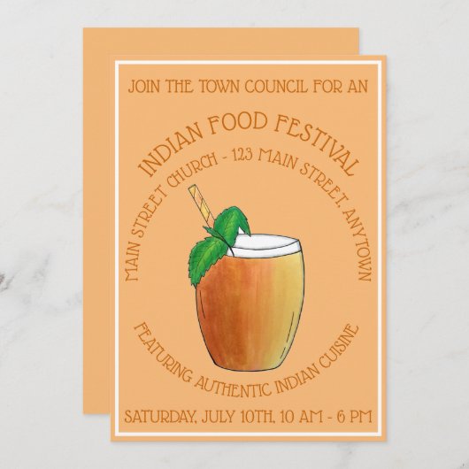 マンゴーラッシドリンクインディアン料理フードフェスティバル 招待状 (正面/裏面)