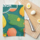 マンゴーレインボーカラフルパタパーソナライズされたーン キッチンタオル (四つ折り)