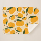 マンゴー夏のフルーツ柄 シェルパブランケット (正面(横))