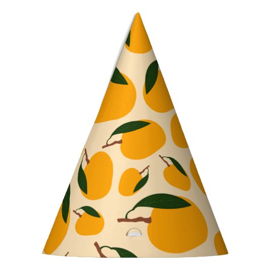 マンゴー夏のフルーツ柄 パーティーハット (左)