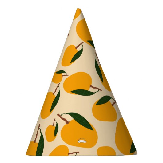 マンゴー夏のフルーツ柄 パーティーハット (右)