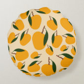 マンゴー夏のフルーツ柄 ラウンドクッション (裏面)