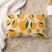 マンゴー夏のフルーツ柄 ランバークッション (ブランケット)