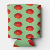 マンゴー果実水色グリーンフード熱帯パターン 缶クーラー (裏面)