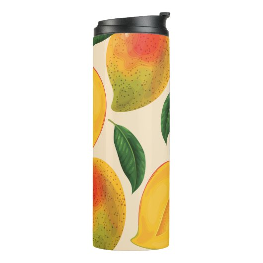 マンゴー果実継ぎ目なしパターン タンブラー (回転左)