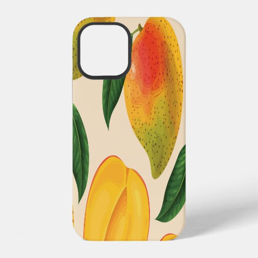 マンゴー果実継ぎ目なしパターン iPhoneケース (裏面)