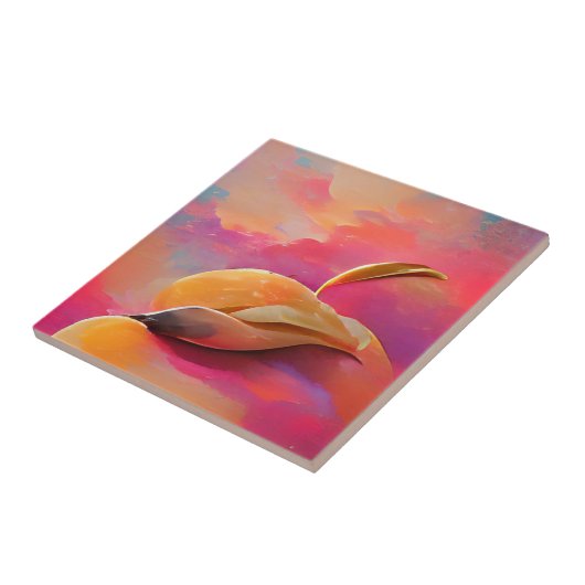 マンゴー桃の皮抽象芸術デジタルアート タイル (側面)