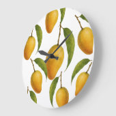 マンゴー狂気は甘い、ジューシーでトレンディー。 ラージ壁時計 (傾斜)
