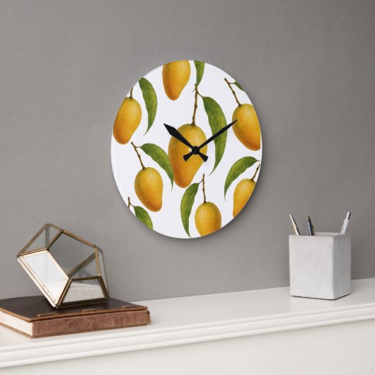 マンゴー狂気は甘い、ジューシーでトレンディー。 ラージ壁時計 (オフィス)