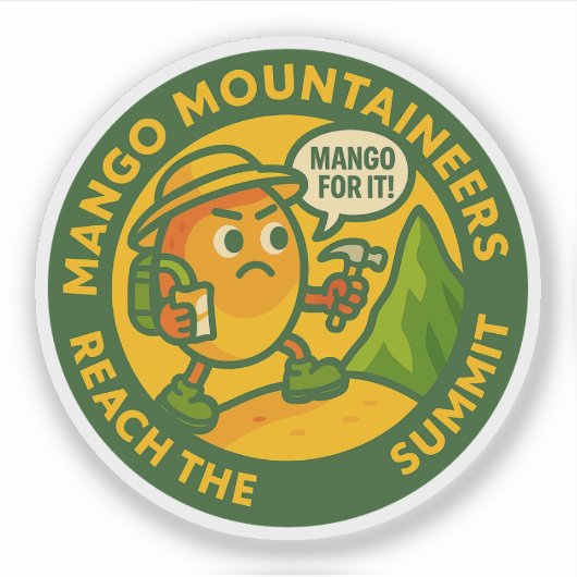 マンゴー登山隊、頂上到達 シール (正面)