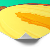 マンゴー。黄色と赤のトロピックを使用したシームレスなパターン ポスター (角)