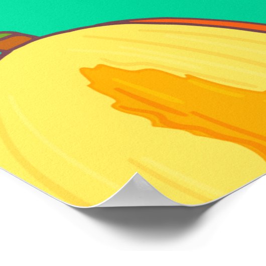 マンゴー。黄色と赤のトロピックを使用したシームレスなパターン ポスター (角)