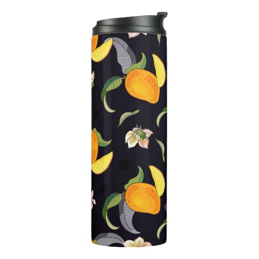 マンゴー。黄色と赤色の異方性を持つシームレスなパターン タンブラー (回転左)