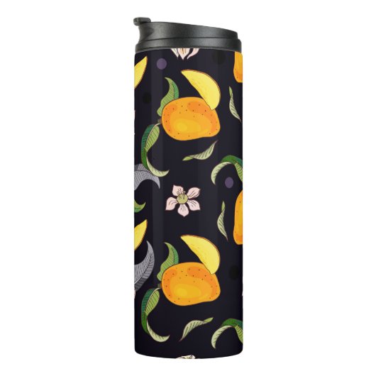 マンゴー。黄色と赤色の異方性を持つシームレスなパターン タンブラー (回転右)