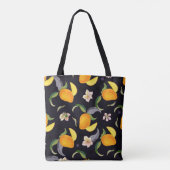 マンゴー。黄色と赤色の異方性を持つシームレスなパターン トートバッグ (裏面)