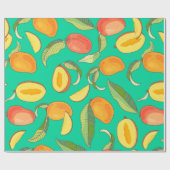 マンゴー。黄色と赤色の異方性を持つシームレスなパターン ラッピングペーパー (フラット)