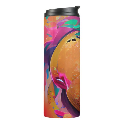 マンゴ鮮やかカラフル抽象芸術グラフィックアート タンブラー (回転左)