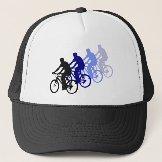マンサイクリングバイクもしくは自転車に乗る人サイクルフィットネススポーツ キャップ (正面)