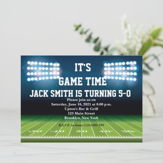 マンサッカーカスタム誕生日招待状 招待状 (スタンド正面)