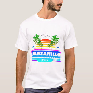 マンザニロビーチメキシコトロピカルパームツリーズ Tシャツ