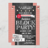 マンションの夏祭りご招待 夏のストリートパーティー HOA 招待状 (正面/裏面)