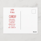 マンションへの引越し 面白い カートゥーン 住所変更 ポストカード (裏面)