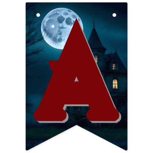 マンション幽霊のよく出るハローウィンパーティバナー バンティングフラッグ (第3の旗)