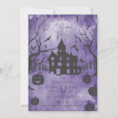 マンショ不気味ンハロウィーン衣装パーティー紫 招待状 (正面)