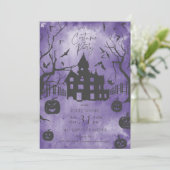 マンショ不気味ンハロウィーン衣装パーティー紫 招待状 (スタンド正面)