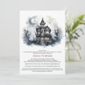 マンショ幽霊のよく出るンゴシックブライダルシャワー 招待状 (スタンド正面)