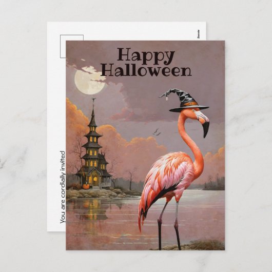 マンショ幽霊のよく出るンハロウィーンコスチュームパーティー シーズンポストカード (正面/裏面)