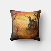 マンショ白熱［赤熱］光を放つン幽霊のよく出るハロウィーン クッション (正面)