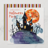 マンシ幽霊のよく出るョンハローウィンパーティ招待状 招待状 (正面/裏面)