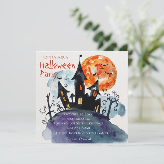 マンシ幽霊のよく出るョンハローウィンパーティ招待状 招待状 (スタンド正面)