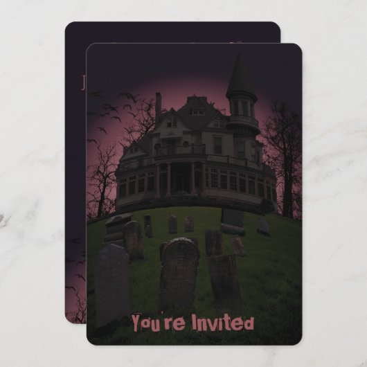 マンシ幽霊のよく出るョンハローウィンパーティ招待状 招待状 (正面/裏面)