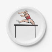 マンジャンピングハードルズアスレチック紙プレート ペーパープレート (正面)