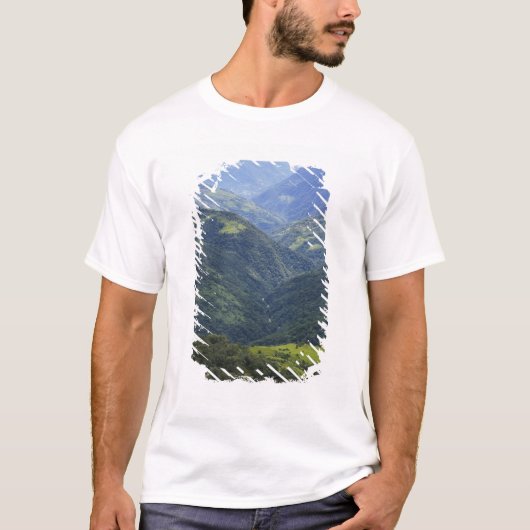 マンジュー谷の農地とヒマラヤの森林 Tシャツ (正面)