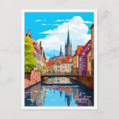 マンスタードイツアートヴィンテージトラベルイラストレーション ポストカード (正面)