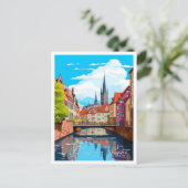 マンスタードイツアートヴィンテージトラベルイラストレーション ポストカード (スタンド正面)