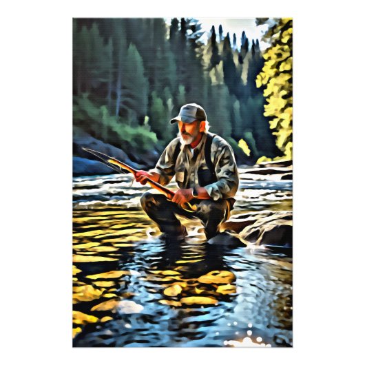 *~*マンストリーム自然AP49魚釣りアート フォトプリント            (正面)