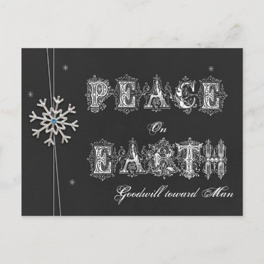 マンスノーに向けた黒板平和地球のれんが シーズンポストカード (正面)