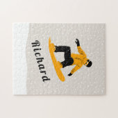 マンスノーボード名前をカスタムするエクストリームウィンタースポーツ ジグソーパズル (横)