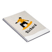 マンスノーボード名前をカスタムするエクストリームウィンタースポーツ ノートブック (右側)