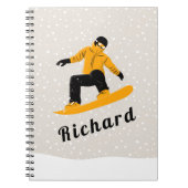 マンスノーボード名前をカスタムするエクストリームウィンタースポーツ ノートブック (正面)