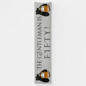 マンズウイスキーとシガー誕生日バナー 横断幕 (縦)