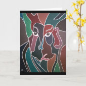 マンズバイ絵を描アルフレッドキツネポートレート カード (黄色い花)