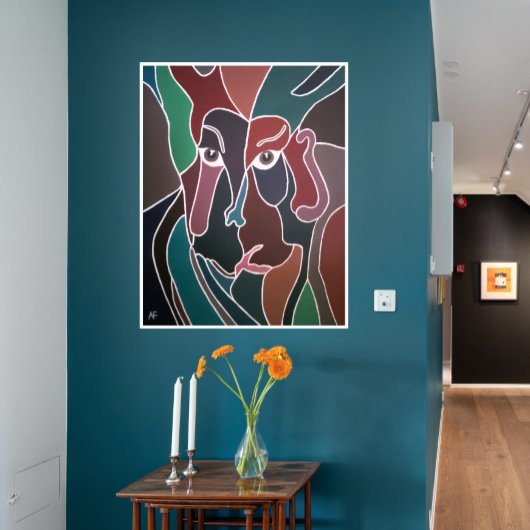 マンズバイ絵を描アルフレッドキツネポートレート キャンバスプリント