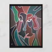 マンズバイ絵を描アルフレッドキツネポートレート ポストカード (正面)