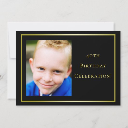 マンズフォト40歳の誕生日お祝い 招待状 (正面)