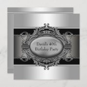 マンズブラック40th誕生日パーティー 招待状 (正面/裏面)